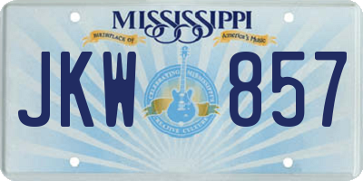 MS license plate JKW857