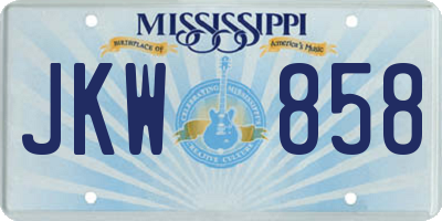MS license plate JKW858