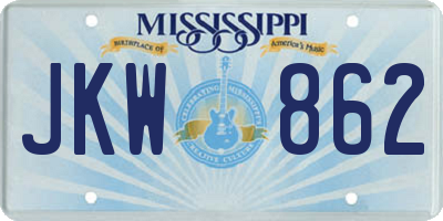 MS license plate JKW862