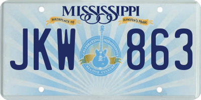 MS license plate JKW863