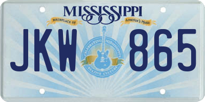 MS license plate JKW865