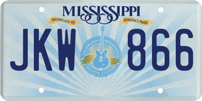 MS license plate JKW866