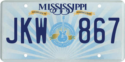 MS license plate JKW867