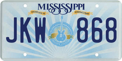 MS license plate JKW868