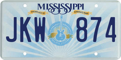 MS license plate JKW874