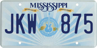MS license plate JKW875