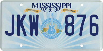 MS license plate JKW876
