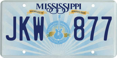 MS license plate JKW877