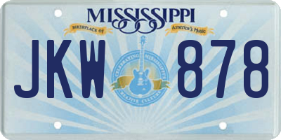 MS license plate JKW878