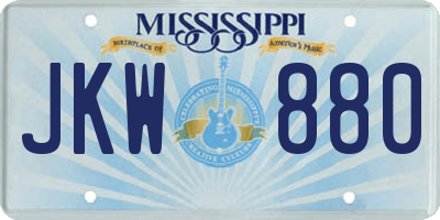 MS license plate JKW880