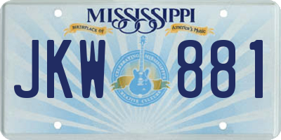 MS license plate JKW881