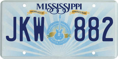 MS license plate JKW882