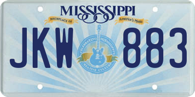 MS license plate JKW883
