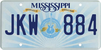 MS license plate JKW884
