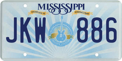 MS license plate JKW886