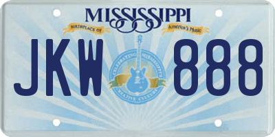 MS license plate JKW888