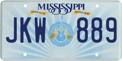 MS license plate JKW889