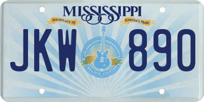 MS license plate JKW890