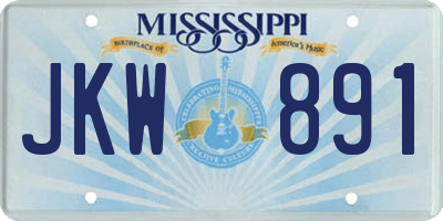 MS license plate JKW891