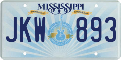 MS license plate JKW893