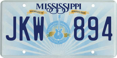 MS license plate JKW894