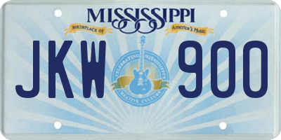 MS license plate JKW900