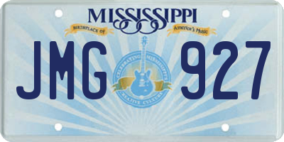 MS license plate JMG927