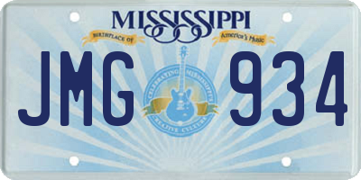 MS license plate JMG934
