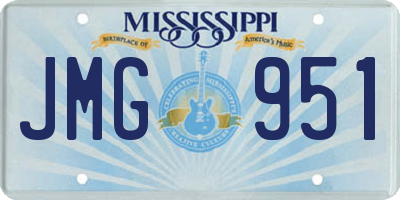 MS license plate JMG951