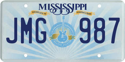 MS license plate JMG987