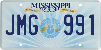 MS license plate JMG991