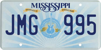 MS license plate JMG995