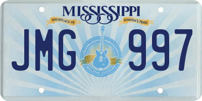 MS license plate JMG997