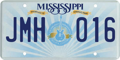 MS license plate JMH016