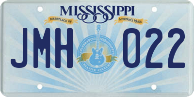 MS license plate JMH022