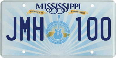 MS license plate JMH100