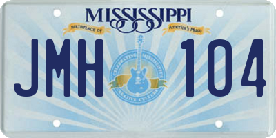 MS license plate JMH104