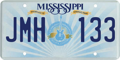 MS license plate JMH133