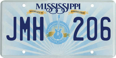 MS license plate JMH206