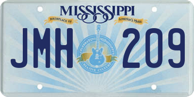 MS license plate JMH209