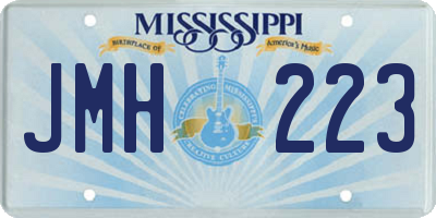 MS license plate JMH223