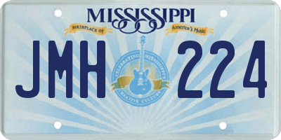 MS license plate JMH224