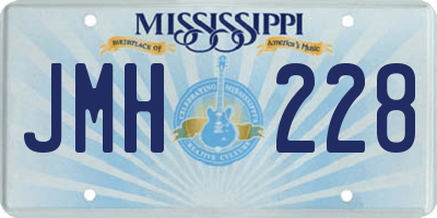 MS license plate JMH228