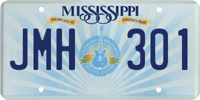 MS license plate JMH301