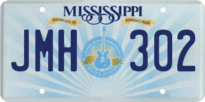 MS license plate JMH302