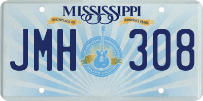 MS license plate JMH308