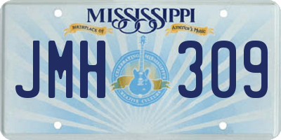 MS license plate JMH309