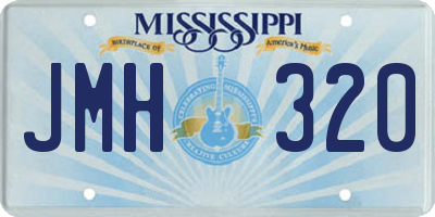 MS license plate JMH320