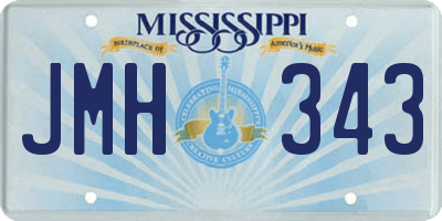 MS license plate JMH343