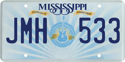 MS license plate JMH533